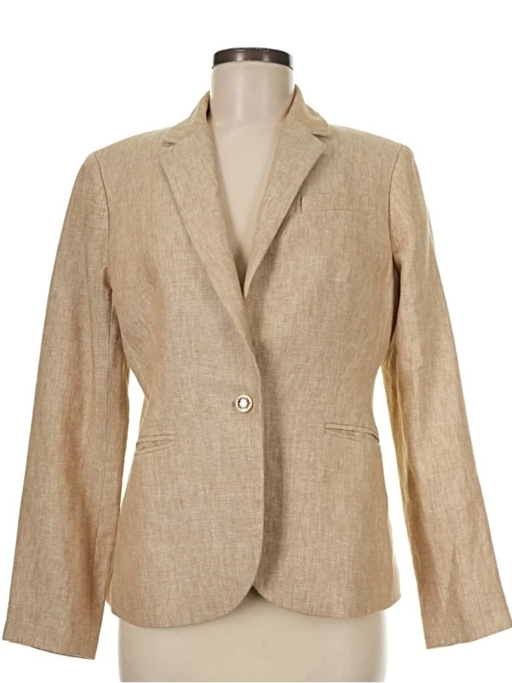 J. Crew Light Beige Linen Tailored Blazer